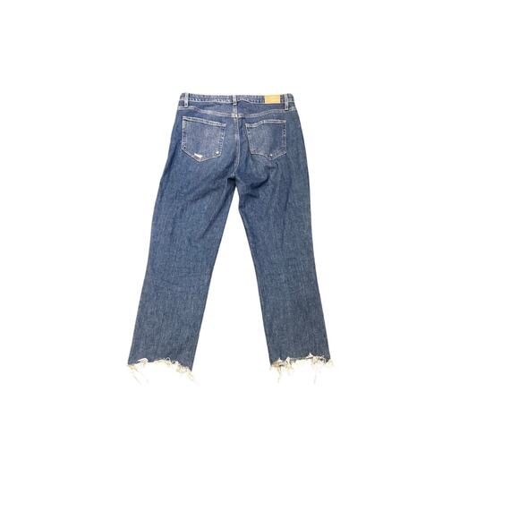 PAIGE Sarah Straight Crop Jeans Size 31 high rise raw distressed hem - Picture 3 of 6